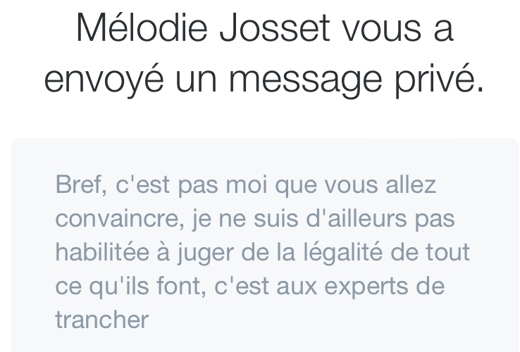 Mélodie Josset confirms she is unqualified to judge the matter